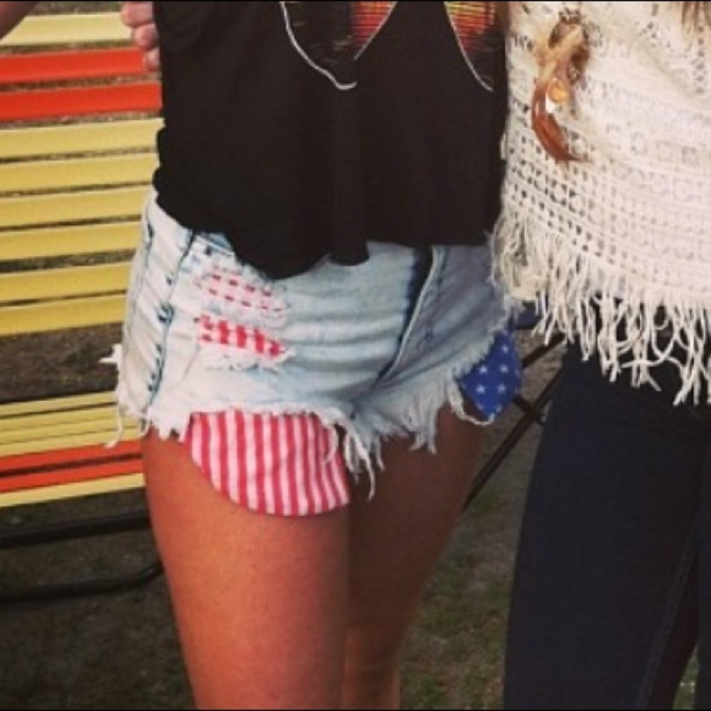 American flag mini shorts